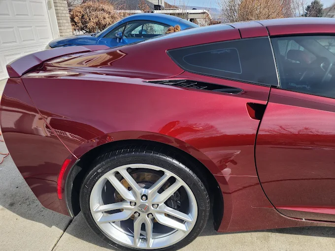 Maroon Corvette Ceramic Coating Wenatchee